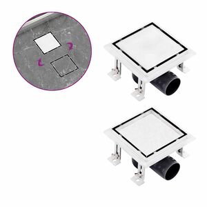 vidaXL Doucheafvoer met 2-in-1 deksels 15x15 cm roestvrij staal