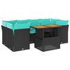 vidaXL 7-delige Loungeset met kussens poly rattan zwart