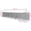vidaXL Hondenkennel met dak 2x14x2,5 m gegalvaniseerd staal zilver