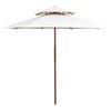 vidaXl Dubbeldekker parasol 270x270 cm houten paal cr&egrave;mewit