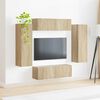 vidaXL TV Wandkast Set Wandgemonteerd 4 pcs Sonoma Eiken Bewerkt hout