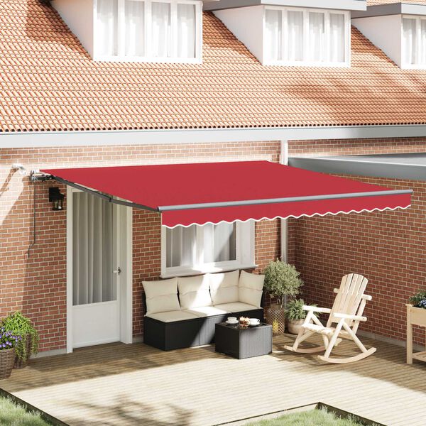 vidaXL Luifeldoek met Rood 400 &times; 300 cm Polyester