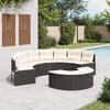 vidaXL 2-delige Loungeset halfrond poly rattan zwart