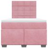 vidaXL Boxspring met matras fluweel roze 120x190 cm