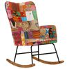 vidaXL Schommelstoel patchwork canvas meerkleurig