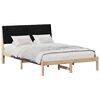 vidaXL Bedframe met hoofdeinde Zwart 140 x 200 cm Massief grenenhout