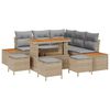 vidaXL Tuinbankenset met kussen 9 pcs Beige en Licht Grijs