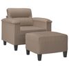 vidaXL Fauteuil met voetenbank 60 cm microvezelstof taupe