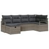 vidaXL Tuin Sofa Set met kussen met opslag 6 pcs Grijs Poly riet
