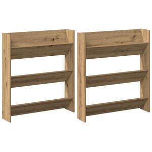 vidaXL Schoenenkast 2 st 85 x 18 x 90 cm Bewerkt hout Artisanaal eiken