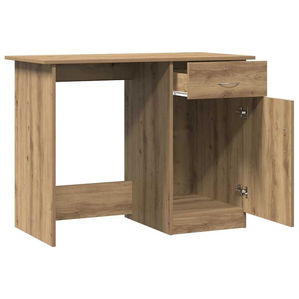 vidaXL Bureau 100x50x76 cm bewerkt hout artisanaal eikenkleur