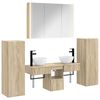 vidaXL Badkamermeubelset 6 st Sonoma Eiken Bewerkt hout en glas
