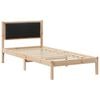 vidaXL Bedframe met hoofdeinde Zwart 90 x 200 cm Massief grenenhout