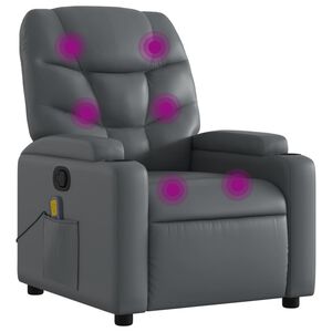 vidaXL Massagestoel van grijs kunstleer