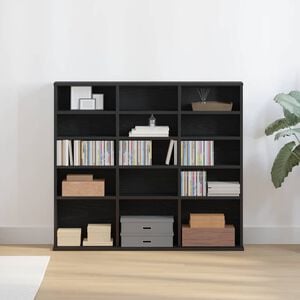 vidaXL CD-kast 100x23x89,5 cm bewerkt hout zwart eikenkleurig