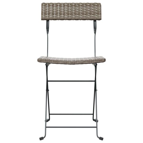vidaXL Bistrostoelen 2 st inklapbaar poly rattan en staal grijs