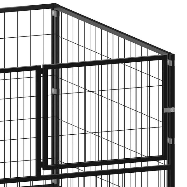 vidaXL Hondenkennel 200x100x70 cm staal zwart