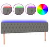 vidaXL Hoofdbord LED 200x7x78/88 cm stof donkergrijs