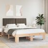 vidaXL Bedframe met Gevoerd Hoofdgedeelte Taupe 150 x 200 cm