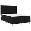 vidaXL Boxspringbed met LED-stripverlichting Zwart 140 x 190 cm Stof