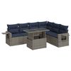 vidaXL 7-delige Loungeset met kussens poly rattan grijs