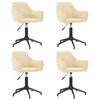 vidaXL Eetkamerstoelen draaibaar 4 st fluweel crèmekleurig