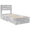vidaXL Bedframe Beton Grijs en Zilver 70 x 190 cm Bewerkt hout