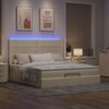 vidaXL Ottoman bed met matras en LED's 160x200cm stof cr&egrave;mekleurig