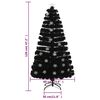 vidaXL Kerstboom met LED-sneeuwvlokken 120 cm glasvezel zwart