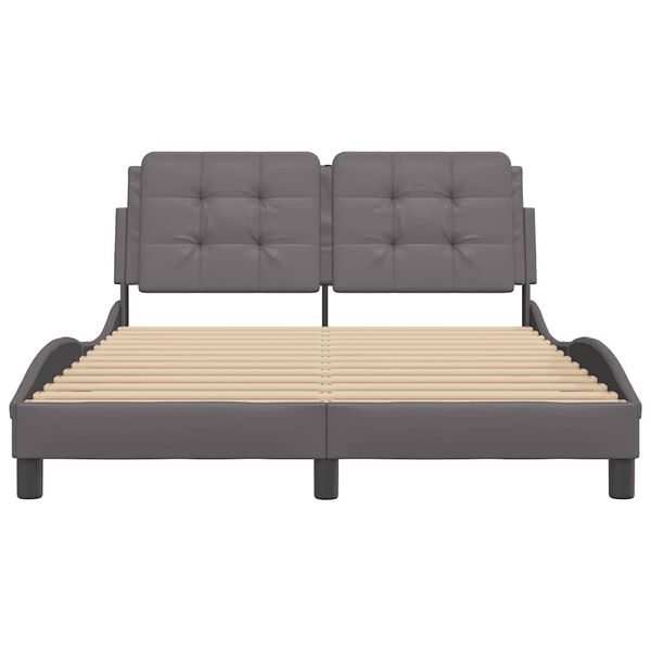 vidaXL Bedframe zonder matras "Zadar" kunstleer grijs 120x200 cm