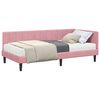 vidaXL Hoekbedframe met matras met hoofdeinde Roze 90 x 200 cm Fluweel