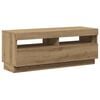 vidaXL Tv-meubel met LED 100x35x40 cm bewerkt hout artisanaal eiken