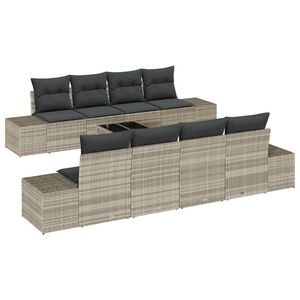 vidaXL Tuin Sofa Set 8 st Licht Grijs en Donker Grijs poly rattan