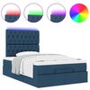vidaXL Ottoman bed met matras en LED's 120x190 cm stof blauw