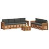 vidaXL Sofa-Sets 8 pcs Natuurlijk en Antraciet Massief Acaciahout