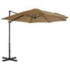 vidaXL Parasol met draagbare voet taupe