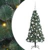 vidaXL Kunstkerstboom met verlichting en ballenset Groen 120 cm PET