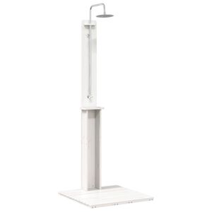 vidaXL Buitendouche 206 cm Massief grenenhout en roestvrij staal Wit