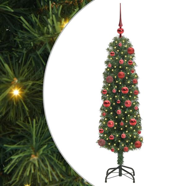 vidaXL Kunstkerstboom Groen 120 cm PVC en Staal en Kunststof