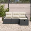 vidaXL Bankstel met kussen 4 pcs poly rattan