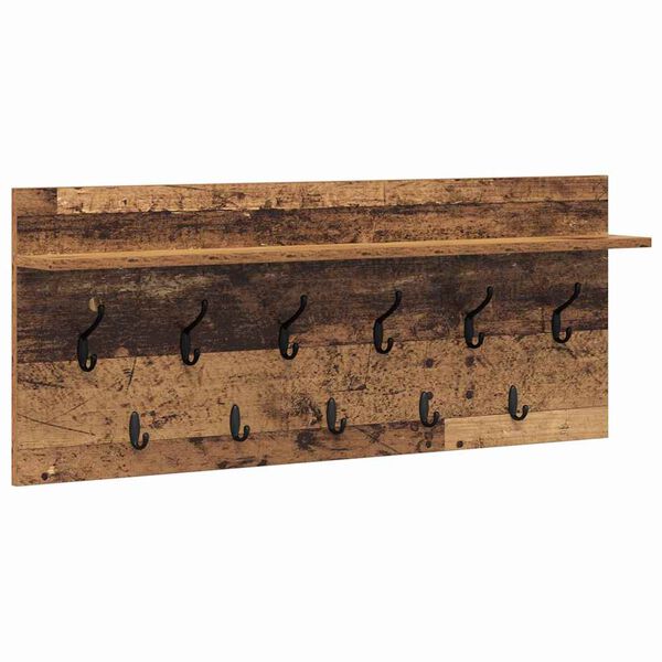 vidaXL Wandgemonteerde kapstok Oudhout 100 x 40 x 12 cm Bewerkt hout