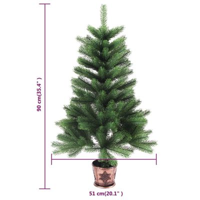 vidaXL Kunstkerstboom met verlichting en kerstballen 90 cm groen