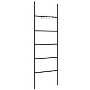 vidaXL Handdoekenrek met 5 niveaus, zwart 58x175 cm, ijzer