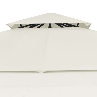 vidaXL Prieel met uitschuifbare daken 180 g/m² 3x3x2,75 m crème