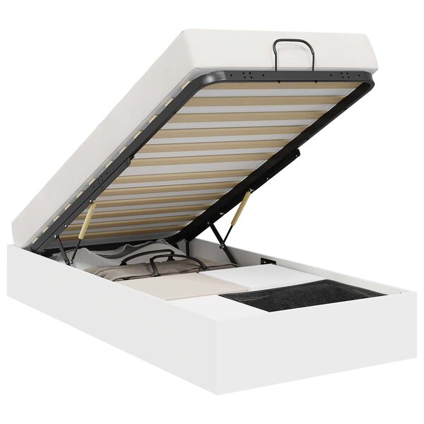 vidaXL Ottoman Bedframe Wit 80,5 x 200 cm Geconstrueerd hout