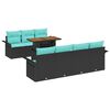 vidaXL Tuin Sofa Set met opslag 8 pcs Zwart Poly riet