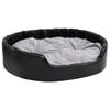 vidaXL Hondenmand 99x89x21 cm pluche en kunstleer zwart en grijs