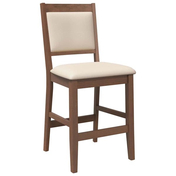 vidaXL Barkrukken met kussens 2 stuks Bruin massief hout rubber