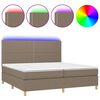 vidaXL Boxspring met matras en LED stof taupe 200x200 cm