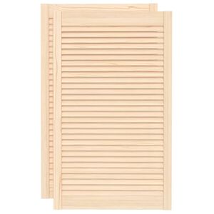 vidaXL Kastdeuren met lamellen 2 st 99,3x59,4 cm massief grenenhout